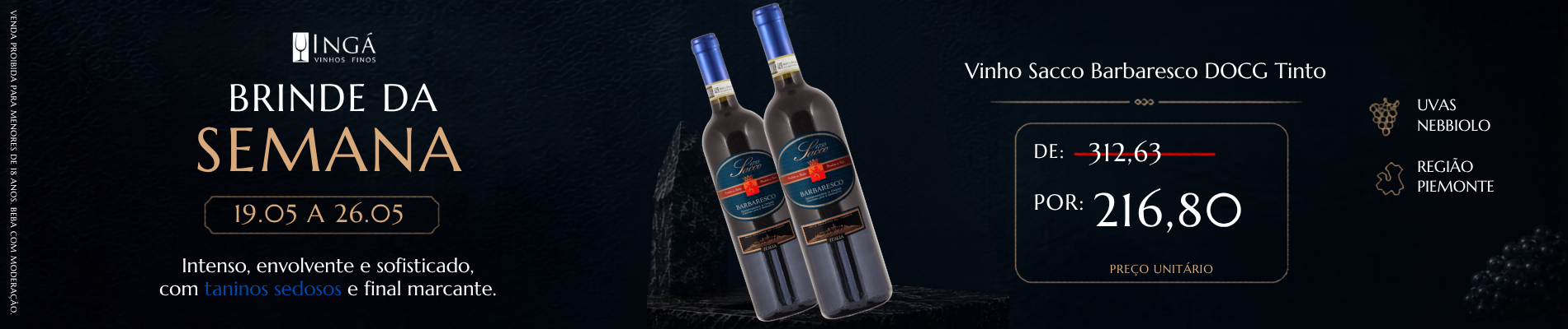 Oferta da Semana Sacco Barbaresco