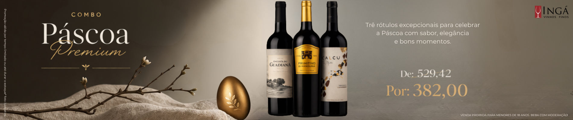 Seleção de Páscoa: 3 garrafas